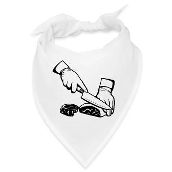 Fleisch schneiden - Bandana - Weiß - Vorne