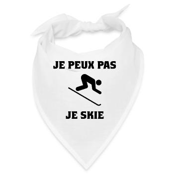 ICH KANN NICHT. SKI. SKI. SCHLÄGER. SCHNEE. SNOWBOARDEN - Bandana - Weiß - Vorne