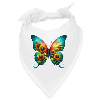 Schmetterlingsblumen Sonnenblumen Sonnenblumen - Bandana - Weiß - Vorne