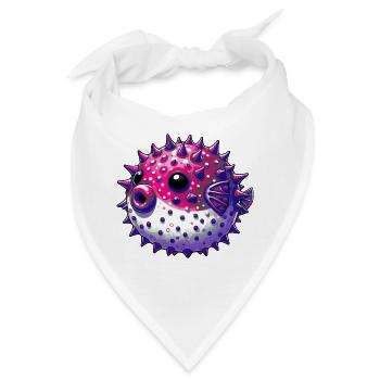 Kugelfisch - Bandana - Weiß - Vorne
