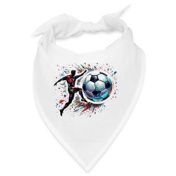 dynamischer Fußballspieler spielt Fußball - Bandana - Weiß - Vorne
