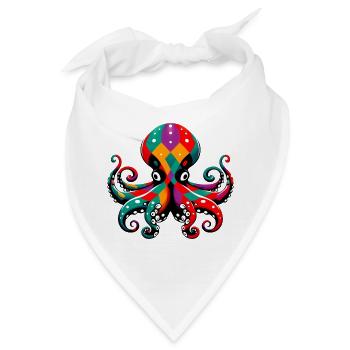 Harlekin Oktopus - Bandana - Weiß - Vorne