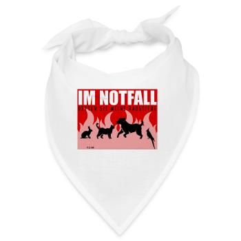 Rette meine Haustiere Notfall Hinweis Tierhalter - Bandana - Weiß - Vorne