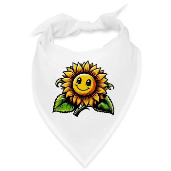 Sonnenblume - Bandana - Weiß - Vorne