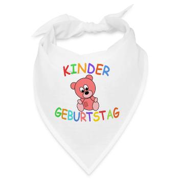 Kindergeburtstag mit Teddybär - Bandana - Weiß - Vorne