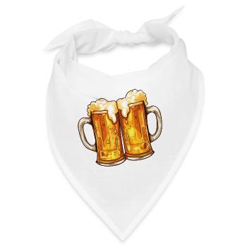 Bierkrug Bierkrüge Biergläser Bier Saufen Alkohol - Bandana - Weiß - Vorne