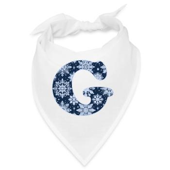 Buchstabe G Schneeflocken - Bandana - Weiß - Vorne