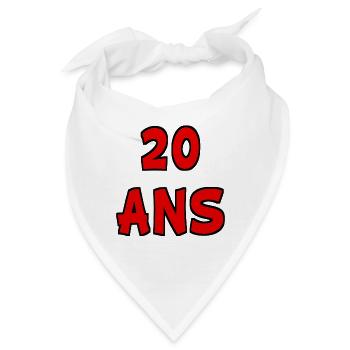 20. 20. JAHRESTAG. 20-JÄHRIGES JUBILÄUM. 20 JAHRE. - Bandana - Weiß - Vorne