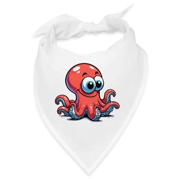 Krake - Bandana - Weiß - Vorne
