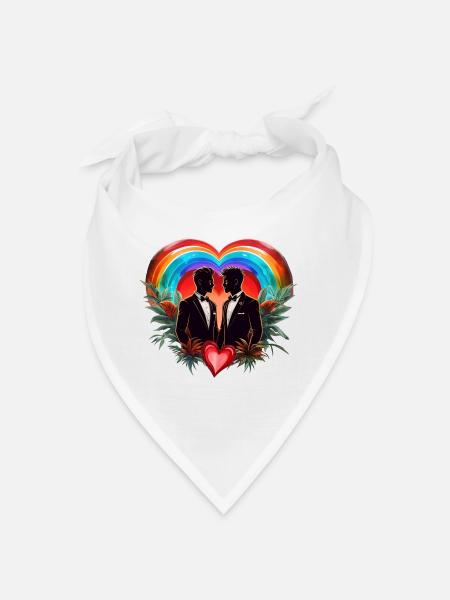The magic of the moment: elegant cheerful silhouettes - Bandana - white - Front