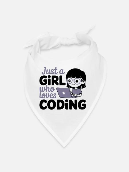 Nur ein Mädchen, das das Programmieren liebt - Bandana - Weiß