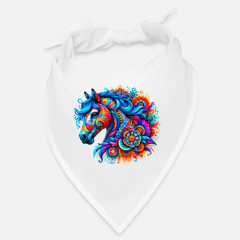 Pferd - Bandana - Weiß