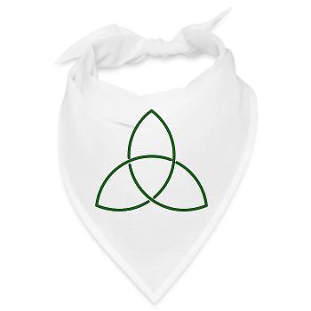 Keltischer Knoten (Triquetra) - Bandana - Weiß - Vorne