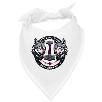 Lieber ein Wolf Odins als ein Lamm Gottes - Bandana - Weiß - Vorne