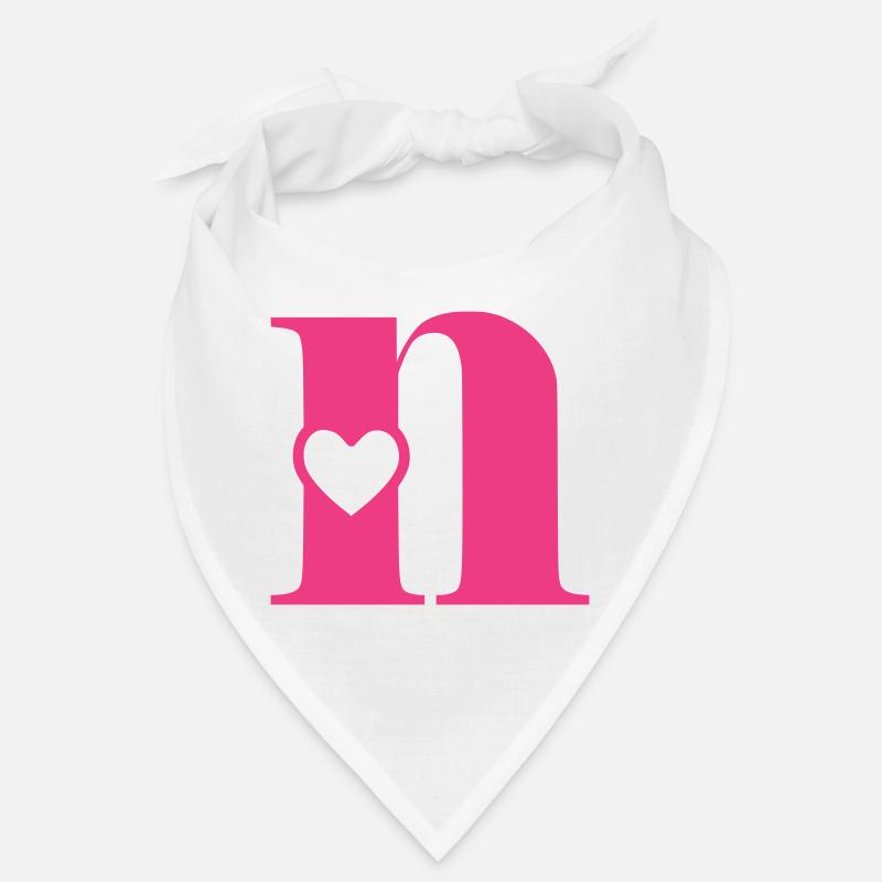 Lettre n lettre initiale avec coeur Bandana