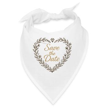 Save the Date Herz mit Diamant – Hochzeit 2025 - Bandana - Weiß - Vorne