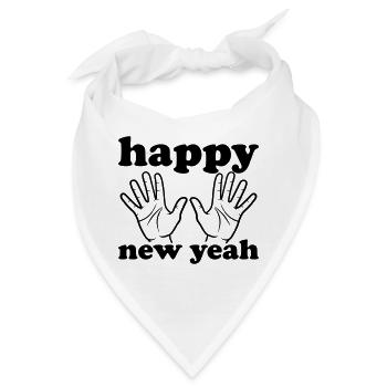 Happy new yeah - Bandana - Weiß - Vorne