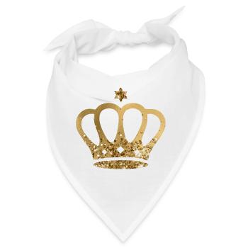 Krone, chic, goldig, personalisierbar - Bandana - Weiß - Vorne