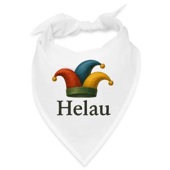 Helau Karneval Jester Hut - Bandana - Weiß - Vorne
