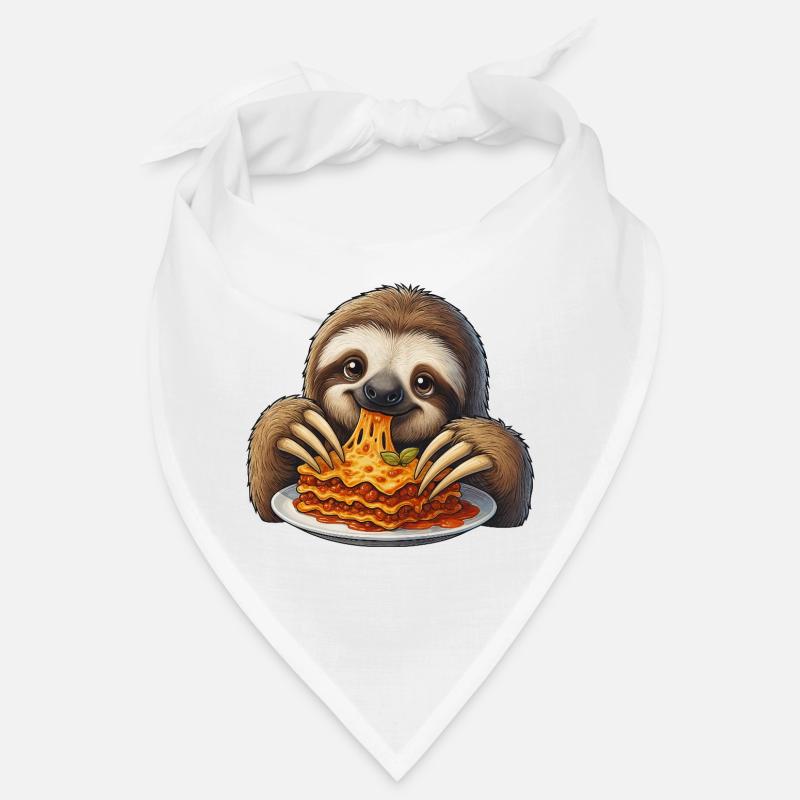 Cute Sloth Lasagna Comic Cartoon Italian Bandana