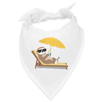 Faultier mit Sonnenbrille und Cocktail - Bandana - Weiß - Vorne