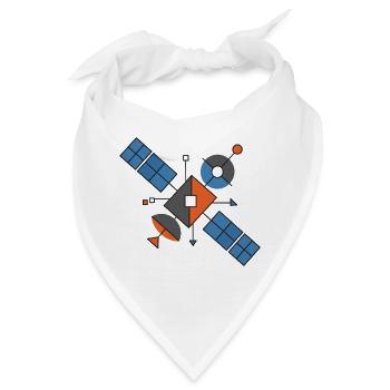 Futuristische Geometrische Satelliten - Bandana - Weiß - Vorne