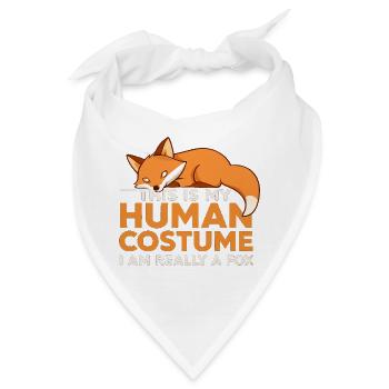 Fuchs Kostüm Humor T-Shirt - Bandana - Weiß - Vorne