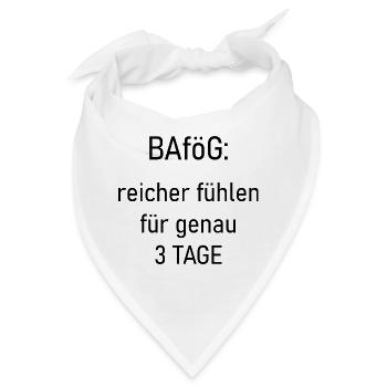 Unispruch "reicher fühlen für 3 Tage" Studenten - Bandana - Weiß - Vorne