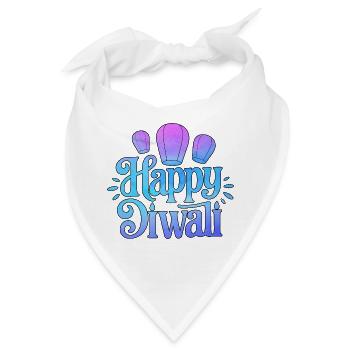 Fröhliches Diwali Lampions Gradient - Bandana - Weiß - Vorne