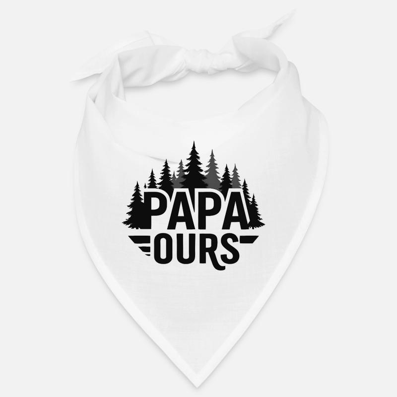Papa Ourse Foret Silhouette - Bandana - Weiß