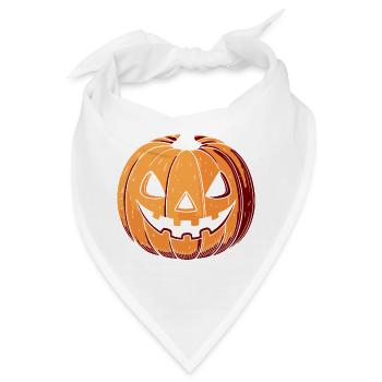 Kürbis Jack O Laterne Ausdrucksstark - Bandana - Weiß - Vorne