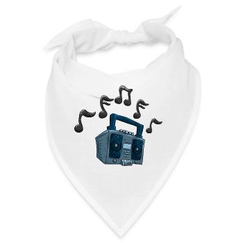 Retro Boombox - Bandana - Weiß - Vorne