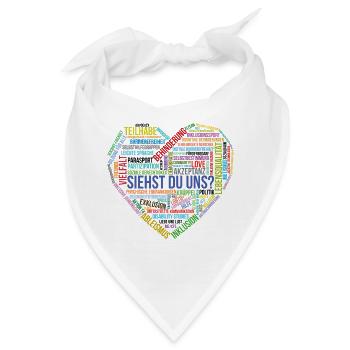 Siehst Du Uns Vielfalt Herz - Bandana - Weiß - Vorne