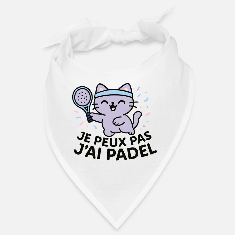 Laughing Padel Cat with Blue Headband Bandana
