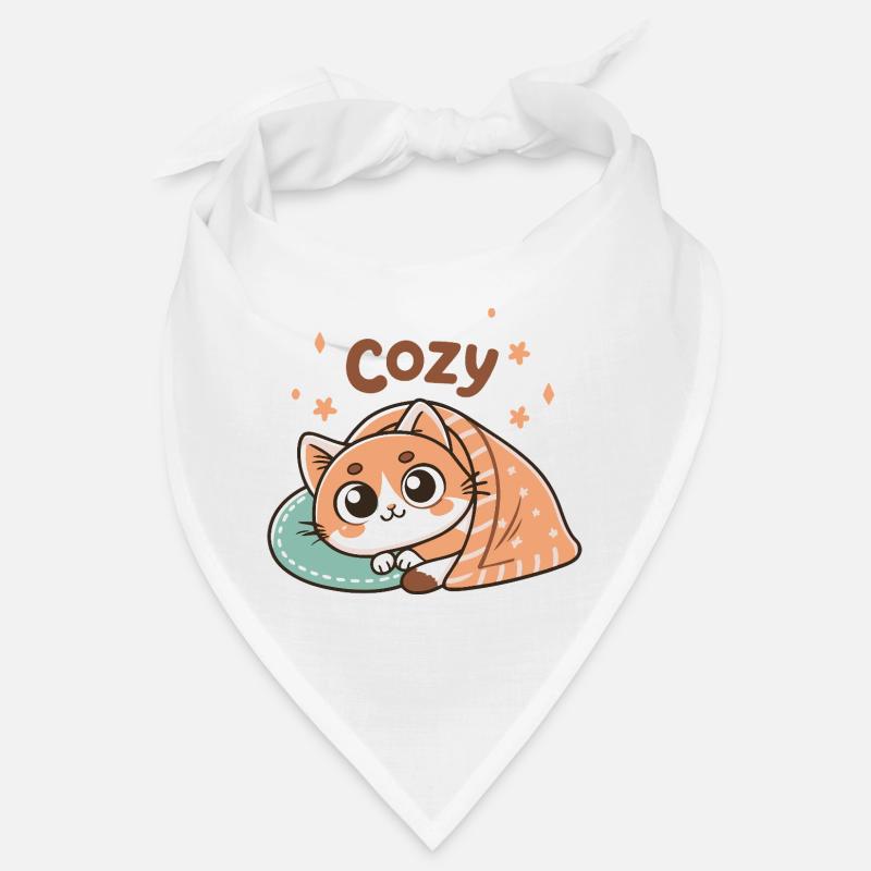 Gemütliche Katze unter der Decke Bandana