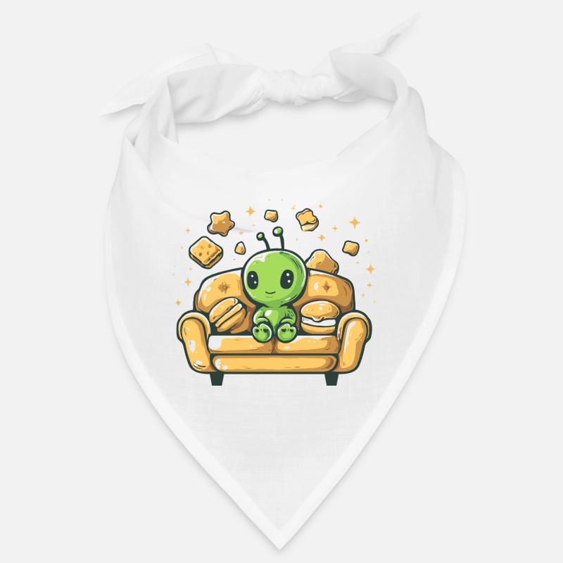 Kuscheliger Alien auf sonnigem Sofa Bandana