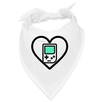 Retro Heart – Retro-Handheld-Konsole - Bandana - Weiß - Vorne