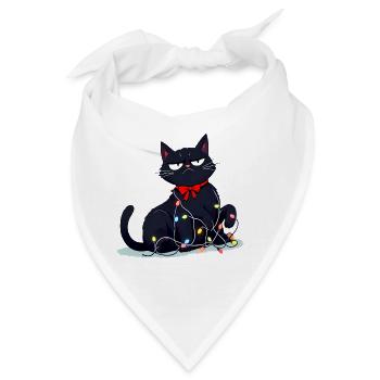 Lustige grimmige Katze Weihnachten  - Bandana - Weiß - Vorne