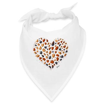 Herz aus Herbstfarben - Bandana - Weiß - Vorne