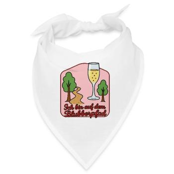 Blubberpfad: Waldweg und Sektglas - Bandana - Weiß - Vorne
