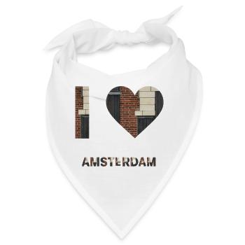 Amsterdam Brick Heart Emblem Tee - Bandana - Weiß - Vorne