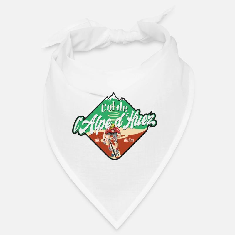 Col de l'Alpe d'Huez Radfahrer - Bandana - Weiß
