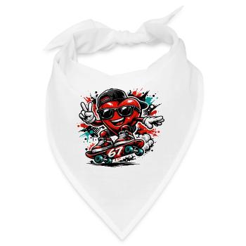 Sechs Sieben 6 7 Valentinstag Liebesgeschenk Herz - Bandana - Weiß - Vorne