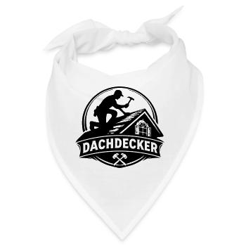 Dachdecker Silhouette auf Dach - Bandana - Weiß - Vorne