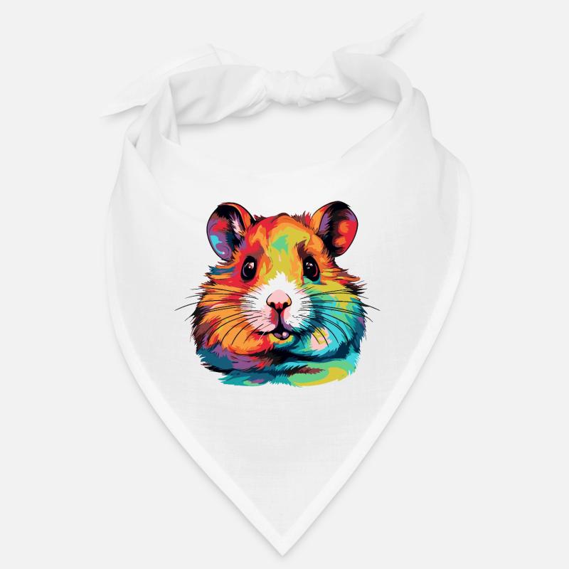 Farbexplosion Hamsterportrait Bandana