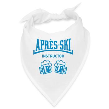 Après-Ski Instructor (Bier Apres Ski Konkav Blue) - Bandana - Weiß - Vorne