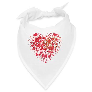 Herzmosaik winziger Liebesherzen - Bandana - Weiß - Vorne
