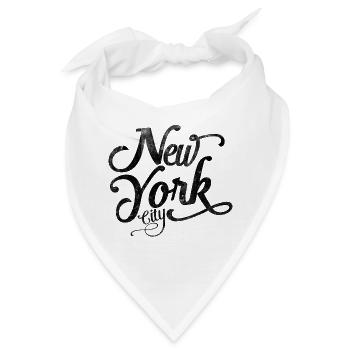 New York City – Schwarze Vintage-Schrift - Bandana - Weiß - Vorne