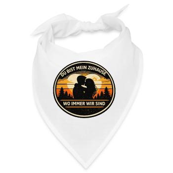 Du bist mein Zuhause Romantik Badge - Bandana - Weiß - Vorne