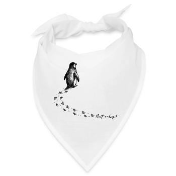 Pinguin But why Antarktis Berg Meme Backprint - Bandana - Weiß - Vorne